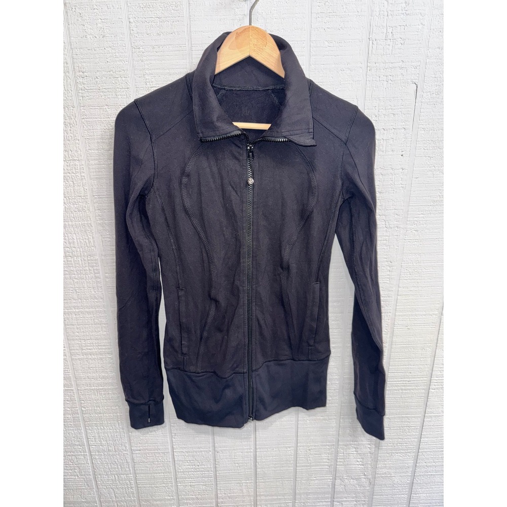 Lululemon Define Jacket Women Black Full Zip Thumbholes Slim Fit 4